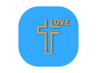 Love Jesus Christian Cross icon.Vector