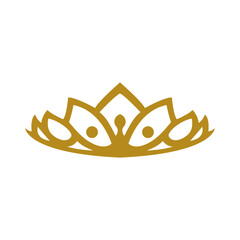 vintage elegant gold tiara logo illustration template design vector in isolated white background © Nyco_art