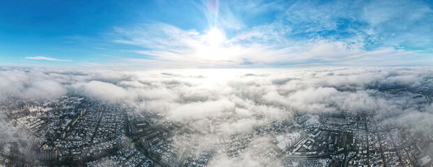 Aerial drone view of Chisinau, Moldova