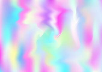 Holograph Minimal Banner. Gradient Girlie Foil Holo Teal. Rainbow