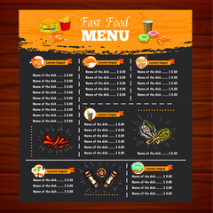 fast food menu 