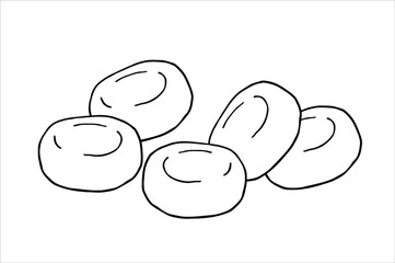 Caramel candies. Vector on a white background.