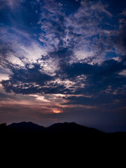 sunset in the mountains