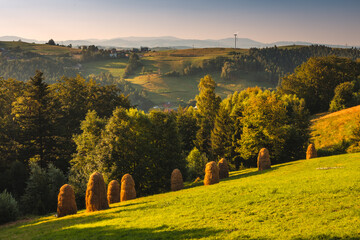 Beskid Sądecki on a warm summer afternoon. Natural views with beautiful landscapes. © PawelUchorczak