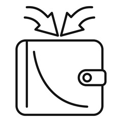 Retirement wallet money income icon, outline style