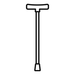 Walking stick icon, outline style