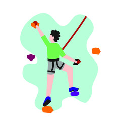 rock climbing daily routine object illustration vector graphic