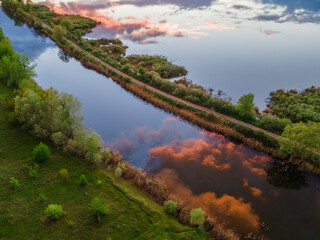 Naklejka premium Sky reflection in the water