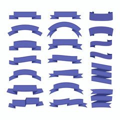 Flat design different shape ribbons collection.