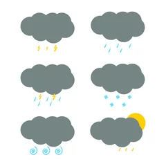 Gardinen Bad weather icons set vector illustration isolated on white © Newleks