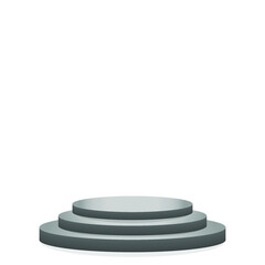 Round podium or pedestal  on white background