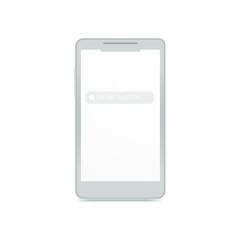 Online shopping  concept.  Smartphone with search bar 