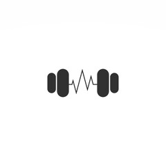 Logo Design Sound Waves Barbell With Black Color Pictorial Mark Logo