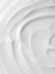 Fototapeta na wymiar White creamy yogurt. Greek yogurt, sour cream. Texture background.