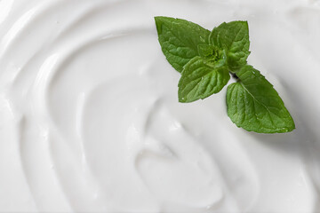 White creamy yogurt. Greek yogurt, sour cream. Texture background.