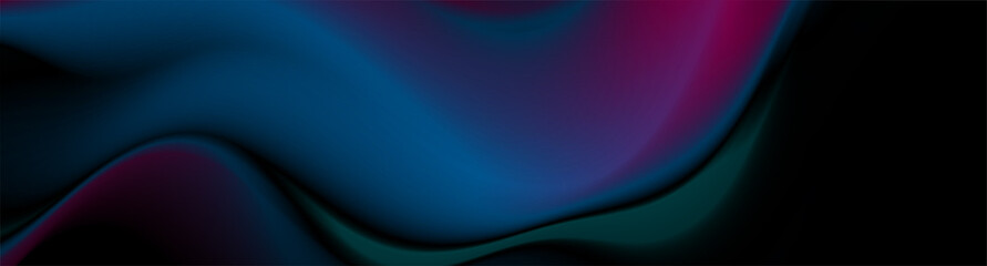 Dark blue and violet smooth liquid waves abstract background. Vector banner design