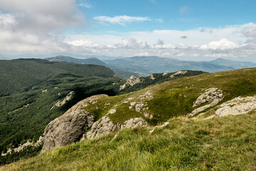 Panorama on the mountains of Val d'Aveto, Liguria, Italy