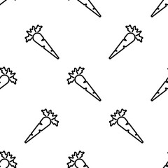 Carrot seamless pattern isolated on white background.