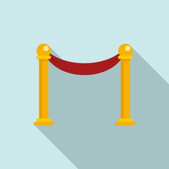 Museum barrier icon, flat style