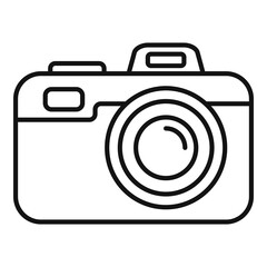 Travel camera icon, outline style