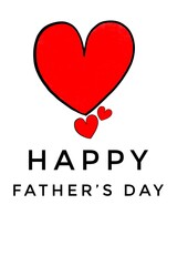 Drawing red heart with texts ' Happy Father's Day', concept for the celebration of father's day around the world.