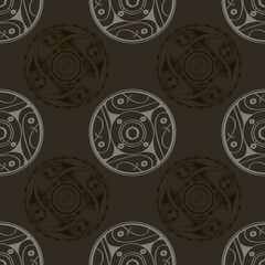 Seamless pattern with symbols ornament of Cucuteni Trypillia culture for your project