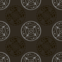 Seamless pattern with symbols ornament of Cucuteni Trypillia culture for your project