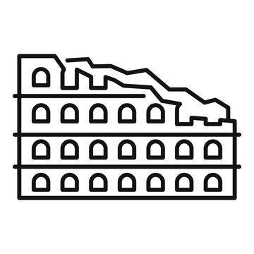 recommend clip art: Ruins sightseeing icon, outline style