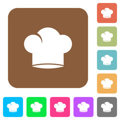 Chef hat rounded square flat icons