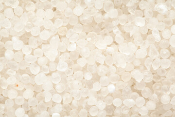 micro Close-Up of organic white  sago or sabudana small size Full-Frame Background. Top View