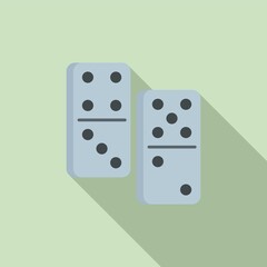 Domino game icon, flat style