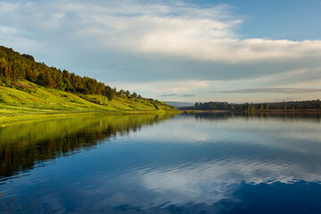 Beautiful Landscape with lake and trees. Amazing Nature in Europe. Lovely place to visit this summer.