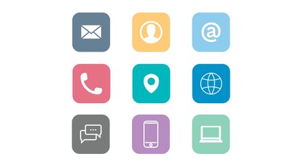 Naklejka premium Set of web icons for web and mobile computer. Vector flat illustration