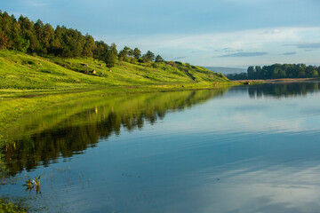 Beautiful Landscape with lake and trees. Amazing Nature in Europe. Lovely place to visit this summer.