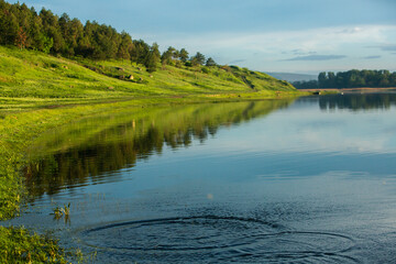 Beautiful Landscape with lake and trees. Amazing Nature in Europe. Lovely place to visit this summer.