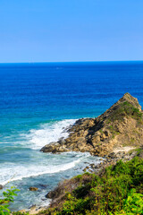 Beautiful blue sea and small island natural scenery.