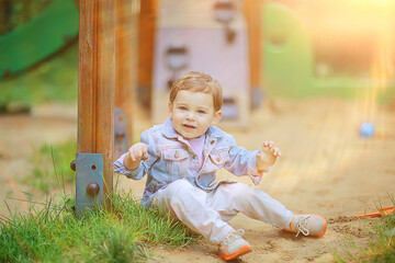 spring happy boy for a walk, nature summer happiness