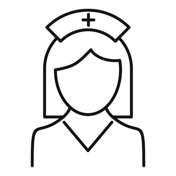 recommend clip art: Nurse lady icon, outline style