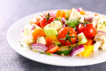 mixed vegetables in plate