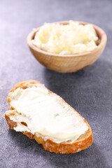 bread with fresh cream cheese