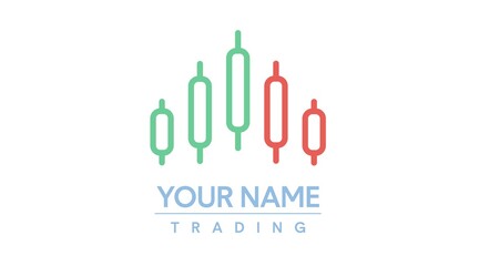 Vector Isolated Trading Icon or Illustration, with Candles or Candlesticks