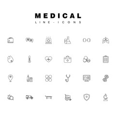 New Medical line Icons for Apps and website 