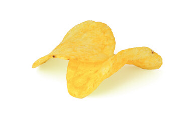 potato chips isolated on white. full depth of field