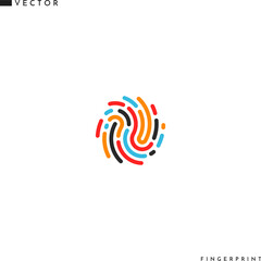 Colorful fingerprint icon. Creative design