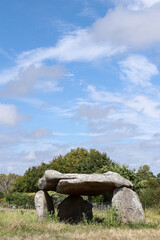 Dolmen of Botlann - megalithic monument in Erdeven village, Brittany