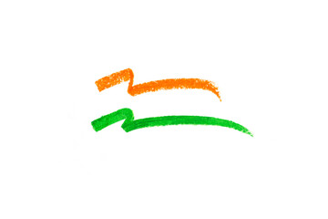 Indian flag in graphic crayon strokes illustration.