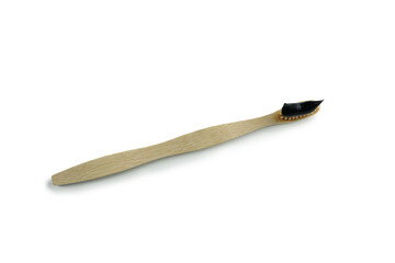 Eco friendly toothbrush with toothpaste isolated on white background