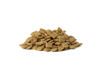 Pile of animal feed isolated on white background