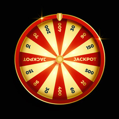 Fortune wheel lottery luck element design illustration