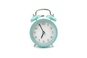 Old clock isolated on white  background with space for text. Concept of time